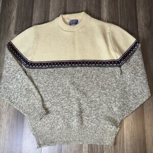 Vintage Pendleton LOBO Stripe Wool Knit Crewneck Men's Size L Made in USA